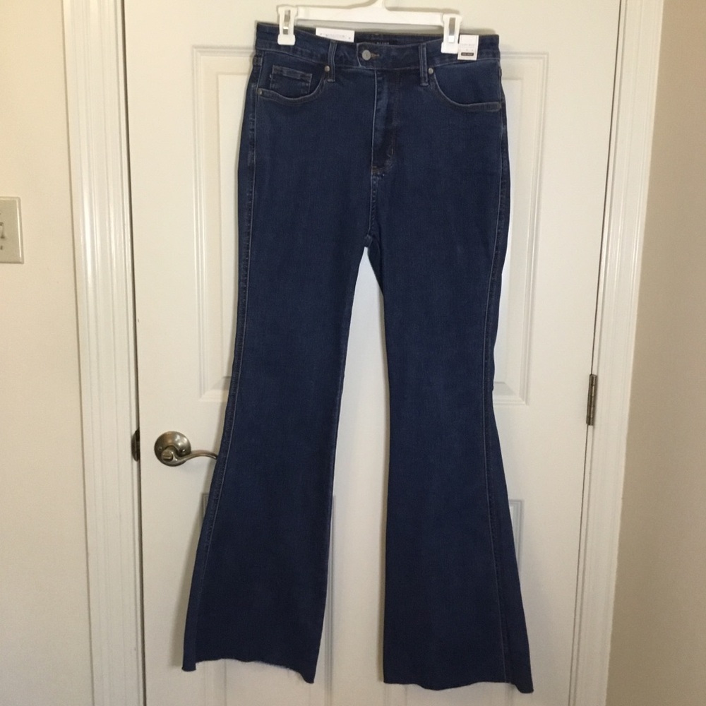 Judy Blue High Waist Flare Jeans dark wash size 13/31 raw hem NWT
